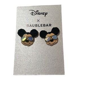 Disney x Baublebar Mickey Mouse Pavé Earrings Summer Aviator Sunglasses NIB
